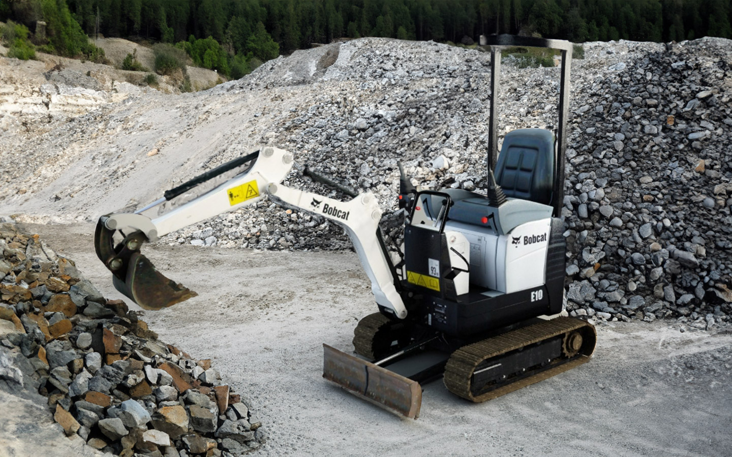 Transformative VR project - mini excavator in a quarry